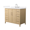 Custom image for White Oak with Brushed Nickel Trim / White Cultured Marble / No Mirror