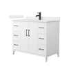 Custom image for White with Matte Black Trim / Carrara Cultured Marble / No Mirror