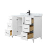 Custom image for White with Matte Black Trim / White Carrara Marble / No Mirror