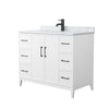 Custom image for White with Matte Black Trim / White Carrara Marble / No Mirror