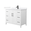 Custom image for White with Matte Black Trim / White Cultured Marble / No Mirror