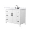 Custom image for White with Matte Black Trim / White Cultured Marble / No Mirror