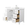 Custom image for White with Brushed Nickel Trim / Carrara Cultured Marble / No Mirror