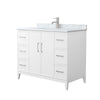 Custom image for White with Brushed Nickel Trim / White Carrara Marble / No Mirror