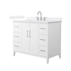 Custom image for White with Brushed Nickel Trim / White Cultured Marble / No Mirror
