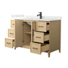 Custom image for White Oak with Matte Black Trim / Giotto Quartz / No Mirror