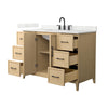 Custom image for White Oak with Matte Black Trim / Giotto Quartz / No Mirror