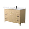 Custom image for White Oak with Matte Black Trim / White Cultured Marble / No Mirror