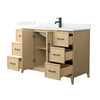 Custom image for White Oak with Matte Black Trim / White Quartz / No Mirror