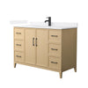 Custom image for White Oak with Matte Black Trim / White Quartz / No Mirror