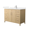 Custom image for White Oak with Brushed Nickel Trim / Carrara Cultured Marble / No Mirror