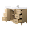 Custom image for White Oak with Brushed Nickel Trim / White Cultured Marble / No Mirror