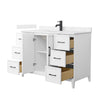 Custom image for White with Matte Black Trim / Carrara Cultured Marble / No Mirror