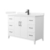 Custom image for White with Matte Black Trim / Carrara Cultured Marble / No Mirror