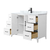 Custom image for White with Matte Black Trim / White Carrara Marble / No Mirror