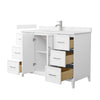 Custom image for White with Brushed Nickel Trim / Carrara Cultured Marble / No Mirror