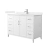 Custom image for White with Brushed Nickel Trim / Carrara Cultured Marble / No Mirror