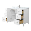 Custom image for White with Brushed Nickel Trim / White Carrara Marble / No Mirror