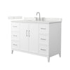 Custom image for White with Brushed Nickel Trim / Giotto Quartz / No Mirror