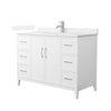 Custom image for White with Brushed Nickel Trim / White Cultured Marble / No Mirror