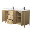 Custom image for White Oak with Matte Black Trim / Carrara Cultured Marble / No Mirror