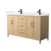 Custom image for White Oak with Matte Black Trim / Carrara Cultured Marble / No Mirror