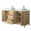 Custom image for White Oak with Matte Black Trim / Carrara Cultured Marble / No Mirror