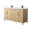 Custom image for White Oak with Matte Black Trim / Giotto Quartz / No Mirror
