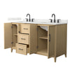 Custom image for White Oak with Matte Black Trim / Giotto Quartz / No Mirror