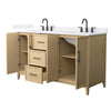 Custom image for White Oak with Matte Black Trim / White Cultured Marble / No Mirror