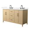 Custom image for White Oak with Matte Black Trim / White Cultured Marble / No Mirror