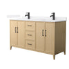 Custom image for White Oak with Matte Black Trim / White Quartz / No Mirror