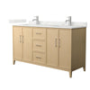 Custom image for White Oak with Brushed Nickel Trim / Giotto Quartz / No Mirror