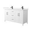 Custom image for White with Matte Black Trim / Carrara Cultured Marble / No Mirror