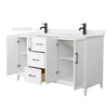 Custom image for White with Matte Black Trim / White Cultured Marble / No Mirror