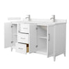Custom image for White with Brushed Nickel Trim / Carrara Cultured Marble / No Mirror