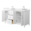 Custom image for White with Brushed Nickel Trim / Carrara Cultured Marble / No Mirror