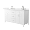 Custom image for White with Brushed Nickel Trim / Carrara Cultured Marble / No Mirror