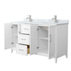 Custom image for White with Brushed Nickel Trim / White Carrara Marble / No Mirror
