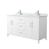 Custom image for White with Brushed Nickel Trim / White Carrara Marble / No Mirror