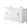 Custom image for White with Brushed Nickel Trim / White Cultured Marble / No Mirror
