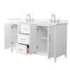 Custom image for White with Brushed Nickel Trim / White Cultured Marble / No Mirror