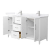 Custom image for White with Brushed Nickel Trim / White Quartz / No Mirror