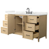 Custom image for White Oak with Matte Black Trim / Giotto Quartz / No Mirror