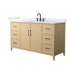 Custom image for White Oak with Matte Black Trim / Giotto Quartz / No Mirror