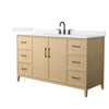 Custom image for White Oak with Matte Black Trim / White Cultured Marble / No Mirror