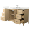 Custom image for White Oak with Brushed Nickel Trim / Giotto Quartz / No Mirror
