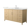 Custom image for White Oak with Brushed Nickel Trim / Giotto Quartz / No Mirror