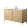 Custom image for White Oak with Brushed Nickel Trim / White Cultured Marble / No Mirror
