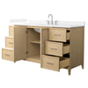 Custom image for White Oak with Brushed Nickel Trim / White Quartz / No Mirror